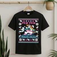 Unicorn Pew Pew Madafakas Ugly Christmas Sweater T-Shirt thumb 2