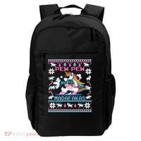 Unicorn Pew Pew Madafakas Ugly Christmas Sweater Backpack thumb 0