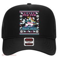 Unicorn Pew Pew Madafakas Ugly Christmas Sweater Hat thumb 0