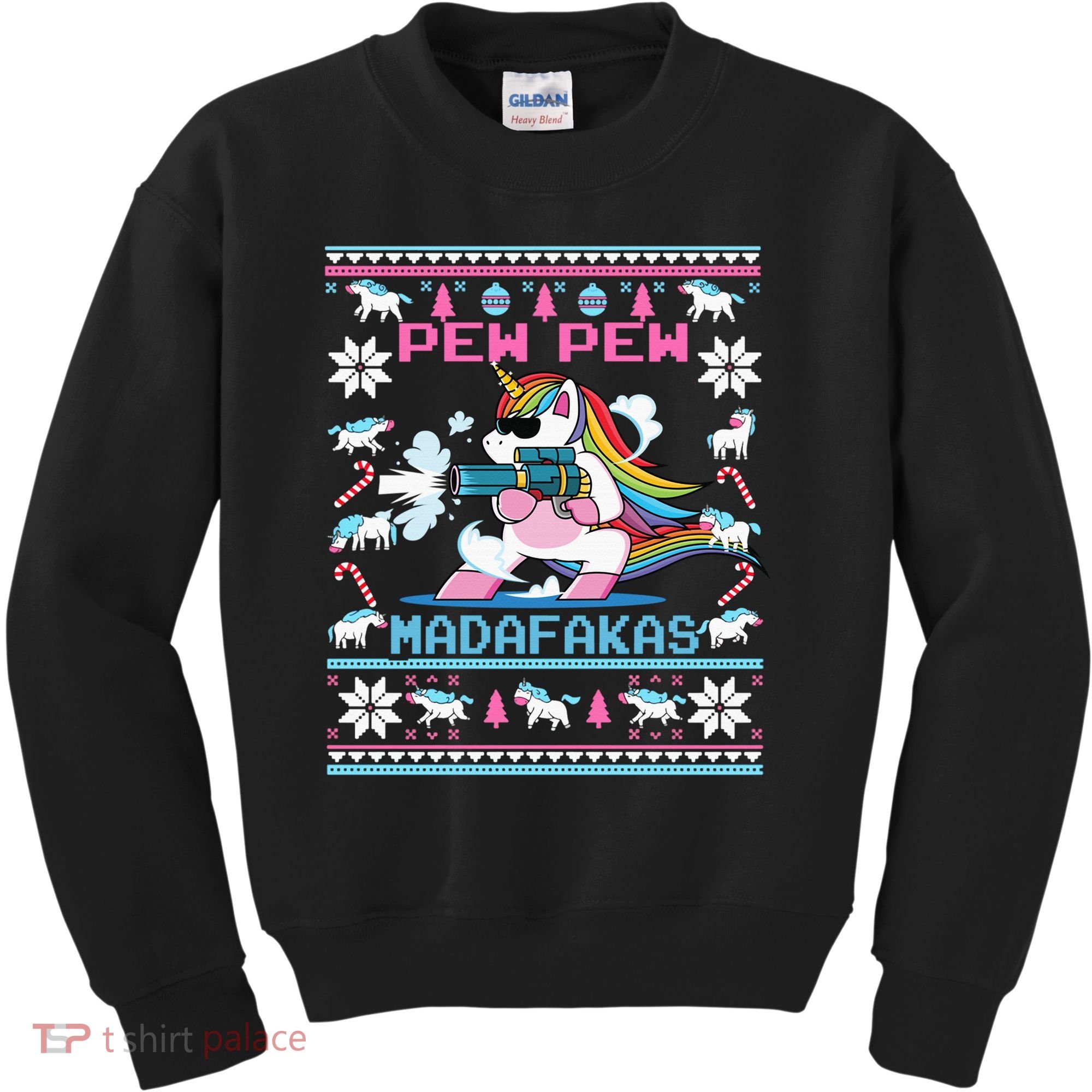 Unicorn Pew Pew Madafakas Ugly Christmas Sweater Kids Sweatshirt
