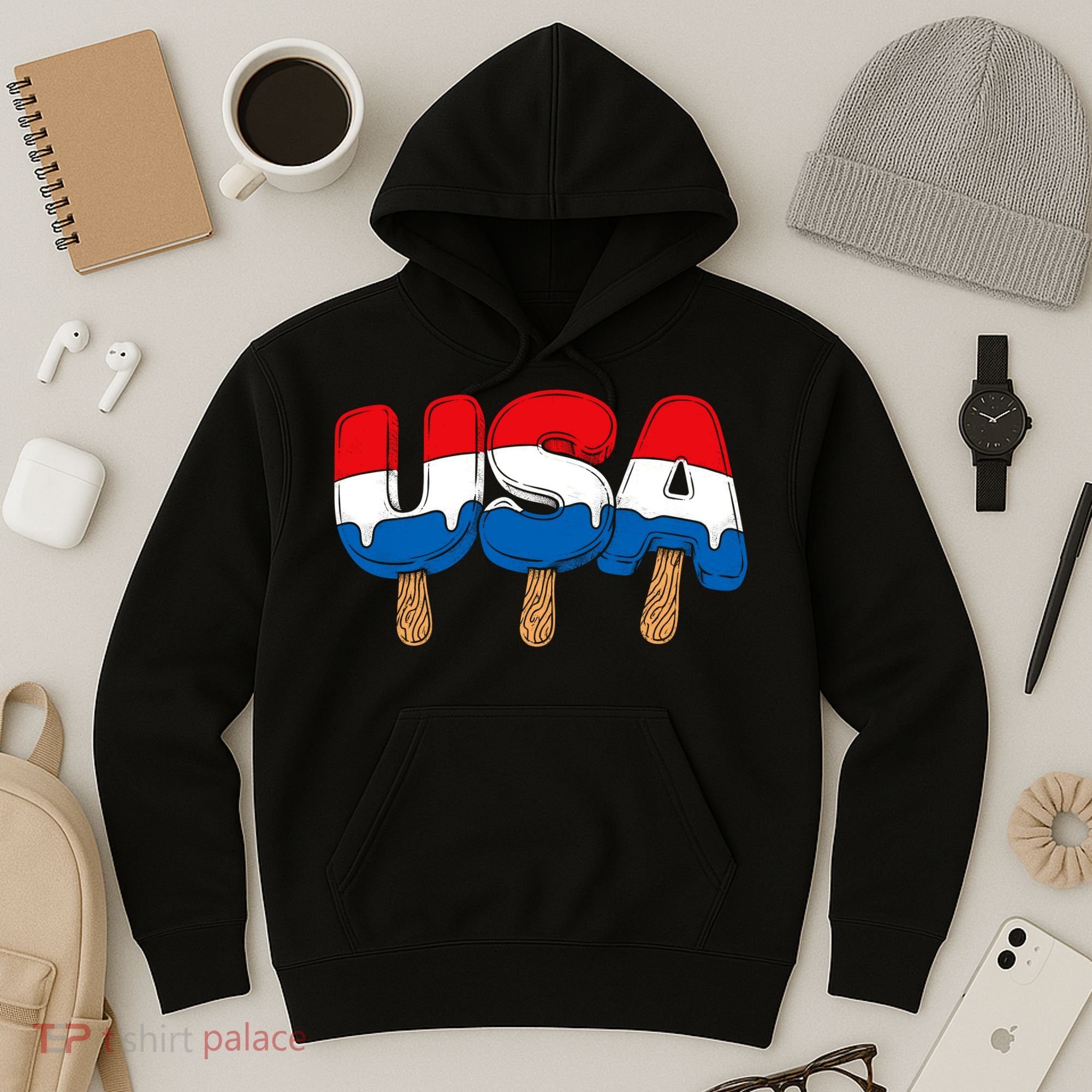 USA Popsicle Summer Celebrations Beach Party Hoodie