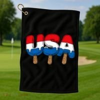 USA Popsicle Summer Celebrations Beach Party Golf Towel thumb 1
