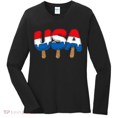 USA Popsicle Summer Celebrations Beach Party Women's Long Sleeve Shirt