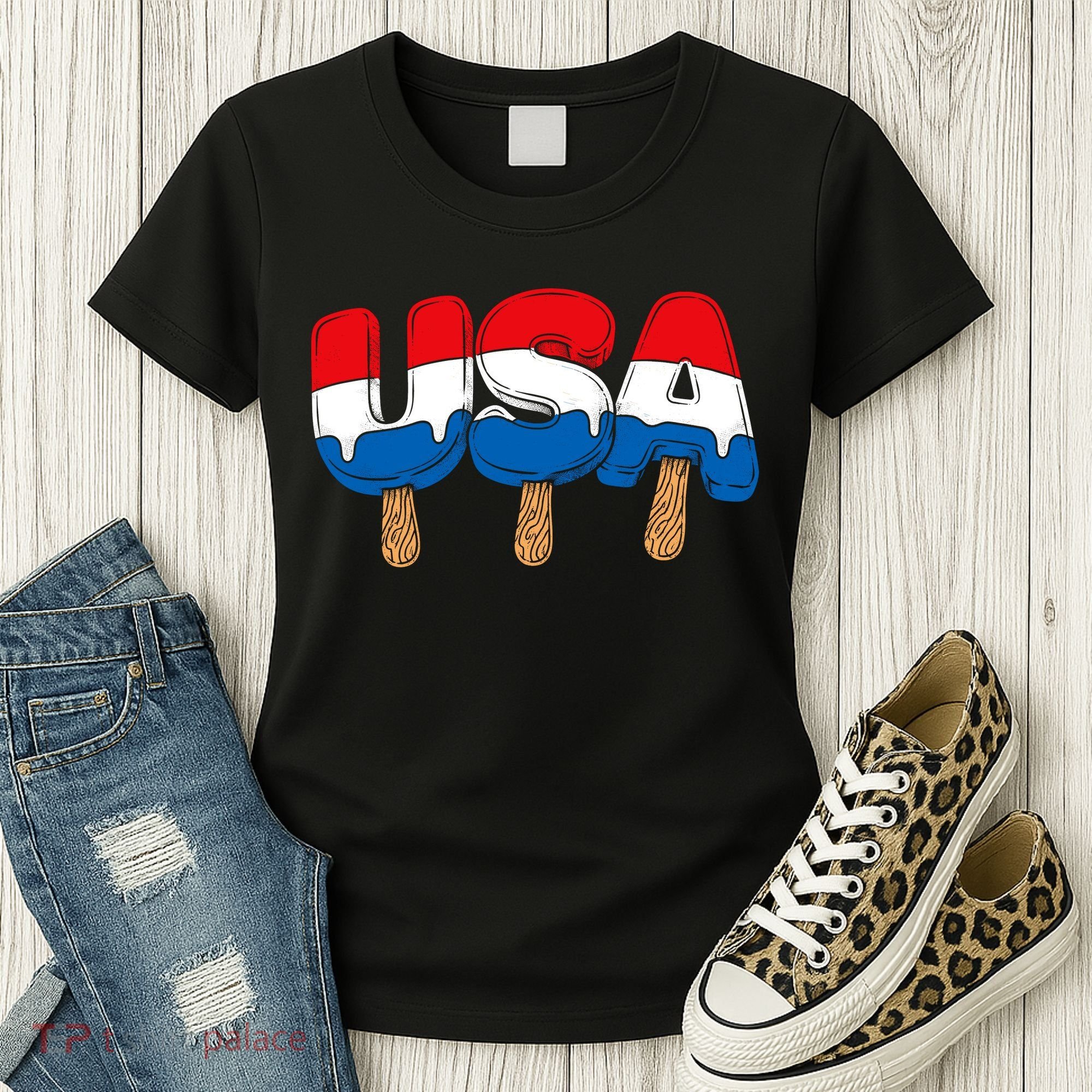 USA Popsicle Summer Celebrations Beach Party Women's T-Shirt