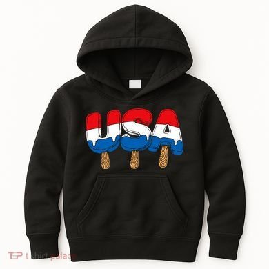 USA Popsicle Summer Celebrations Beach Party Kids Hoodie