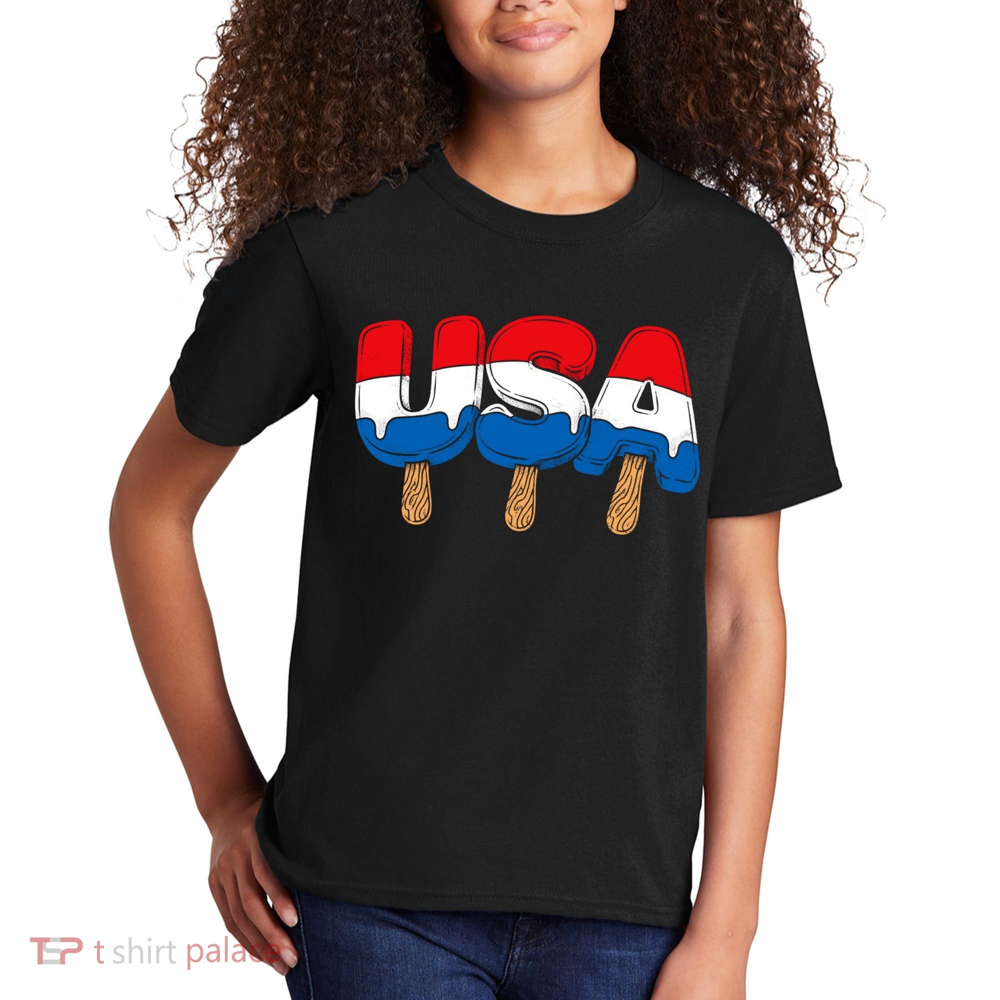 USA Popsicle Summer Celebrations Beach Party Kids T-Shirt