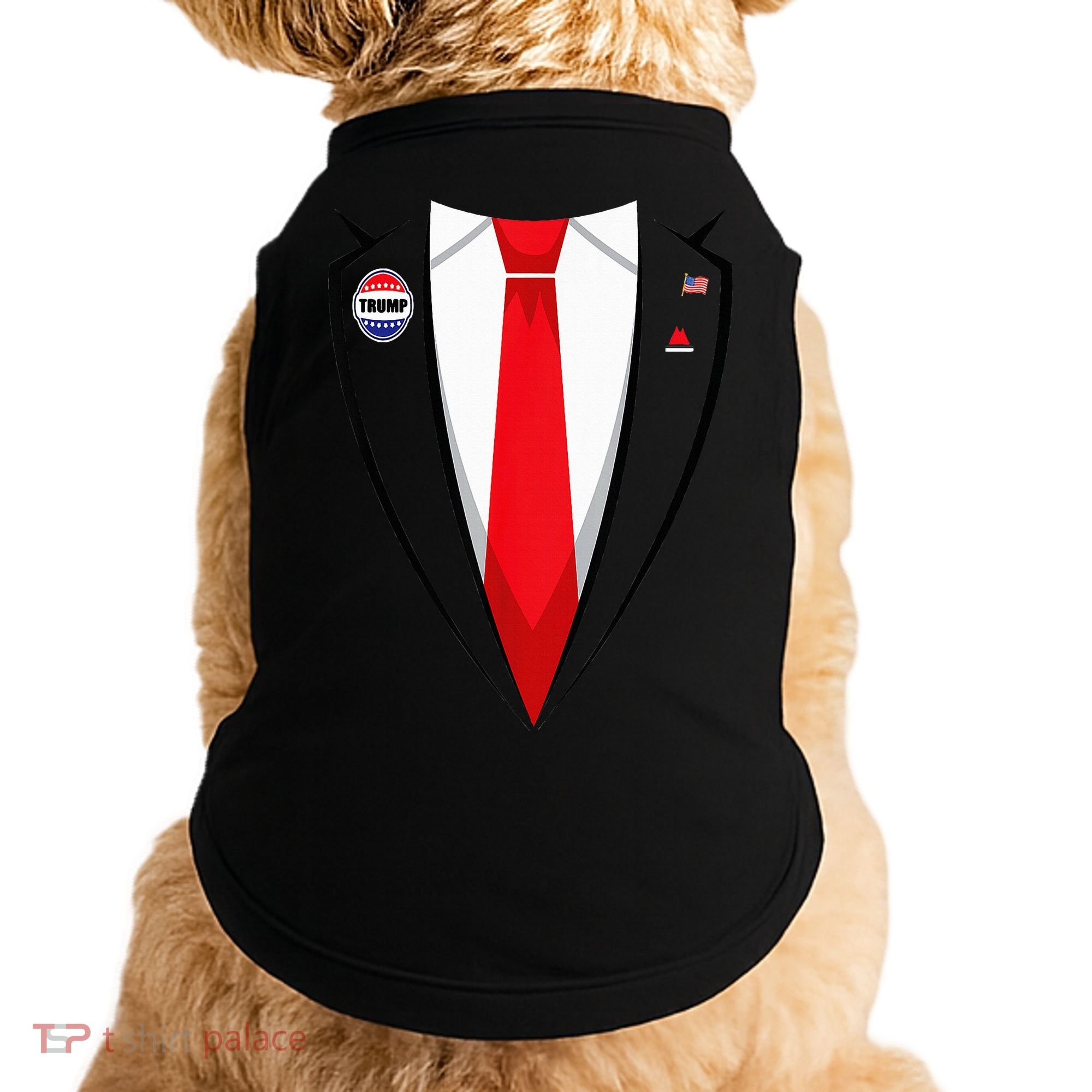Usa President Trump Suit Halloween 2024 Doggie Tank