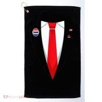 Usa President Trump Suit Halloween 2024 Golf Towel thumb 0