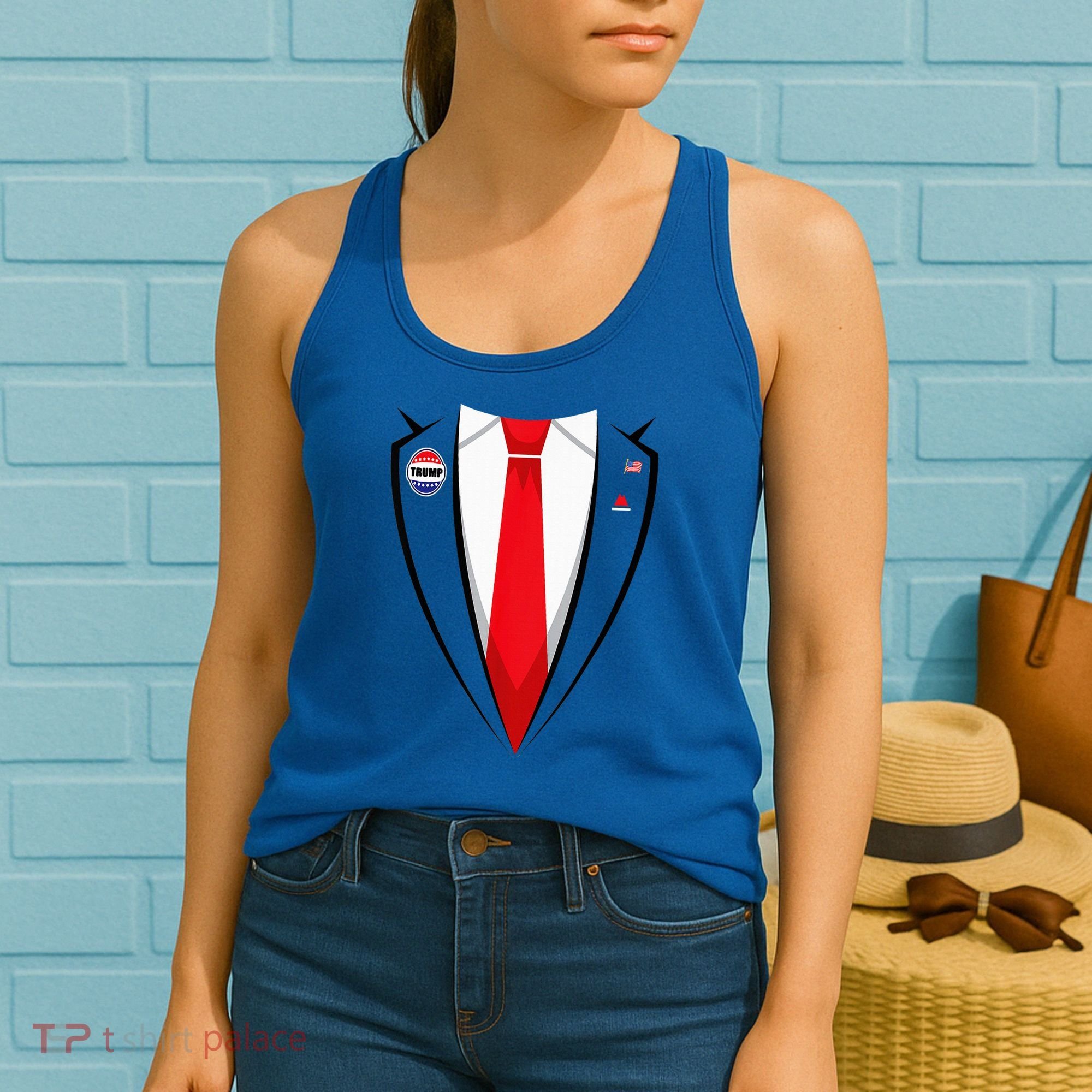 Usa President Trump Suit Halloween 2024 Women's Tank Top