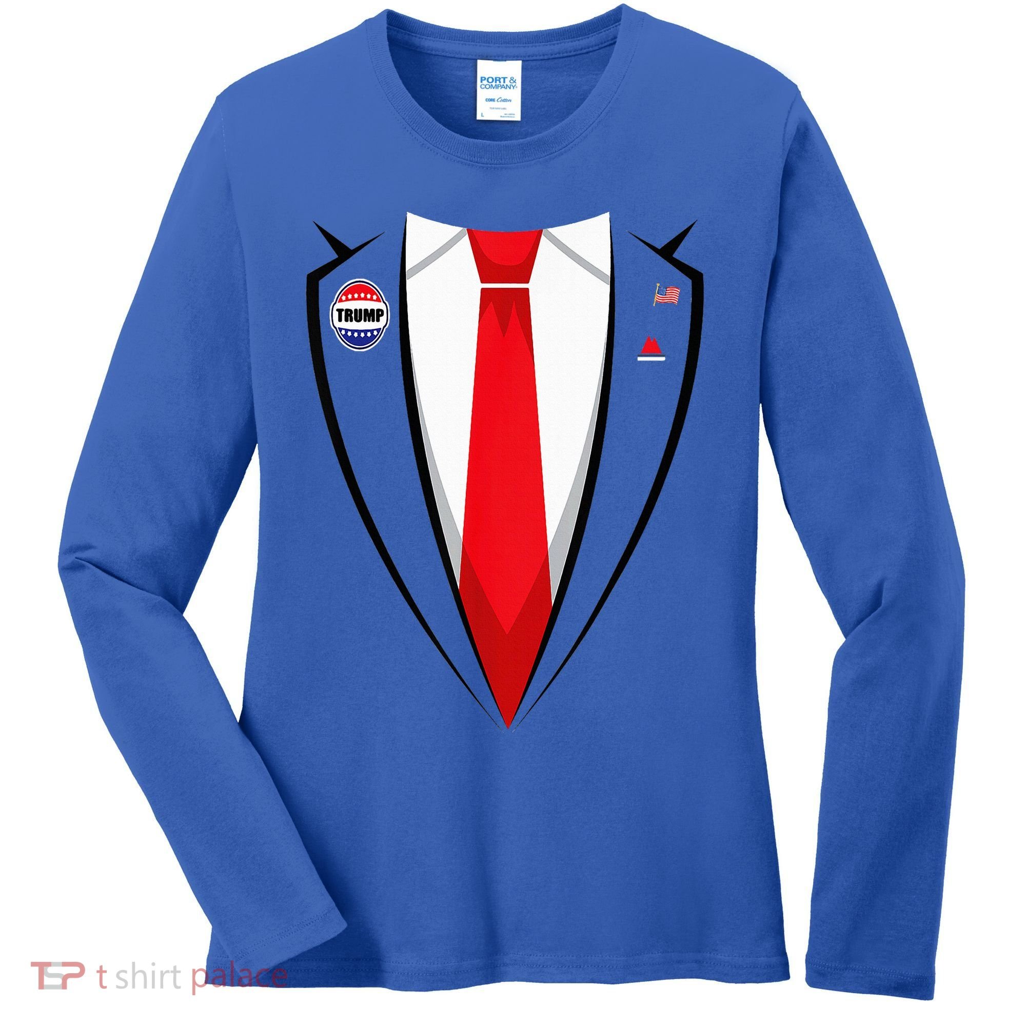 Usa President Trump Suit Halloween 2024 Women's Long Sleeve Shirt