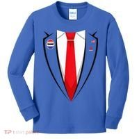 Usa President Trump Suit Halloween 2024 Kids Long Sleeve Shirt thumb 0