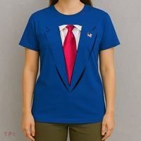 Usa President Trump Suit Easy Halloween Costume T-Shirt thumb 4