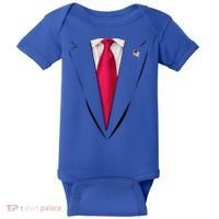 Usa President Trump Suit Easy Halloween Costume Baby Bodysuit thumb 0