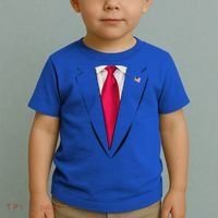 Usa President Trump Suit Easy Halloween Costume Toddler T-Shirt thumb 2