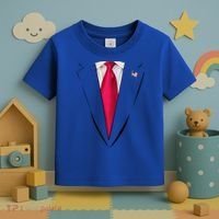 Usa President Trump Suit Easy Halloween Costume Toddler T-Shirt thumb 3