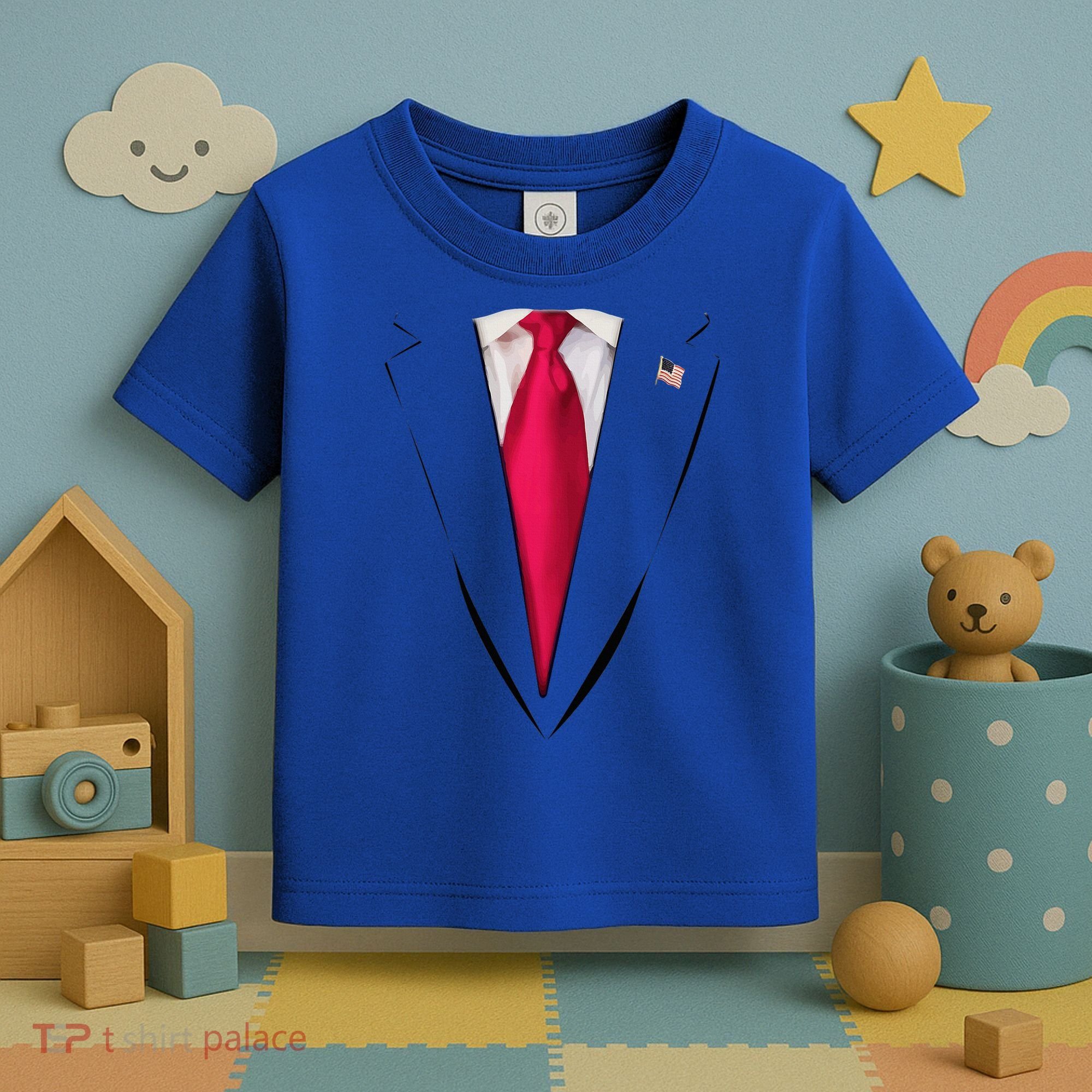 Usa President Trump Suit Easy Halloween Costume Toddler T-Shirt
