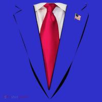 Usa President Trump Suit Easy Halloween Costume Women's Long Sleeve Shirt thumb 2