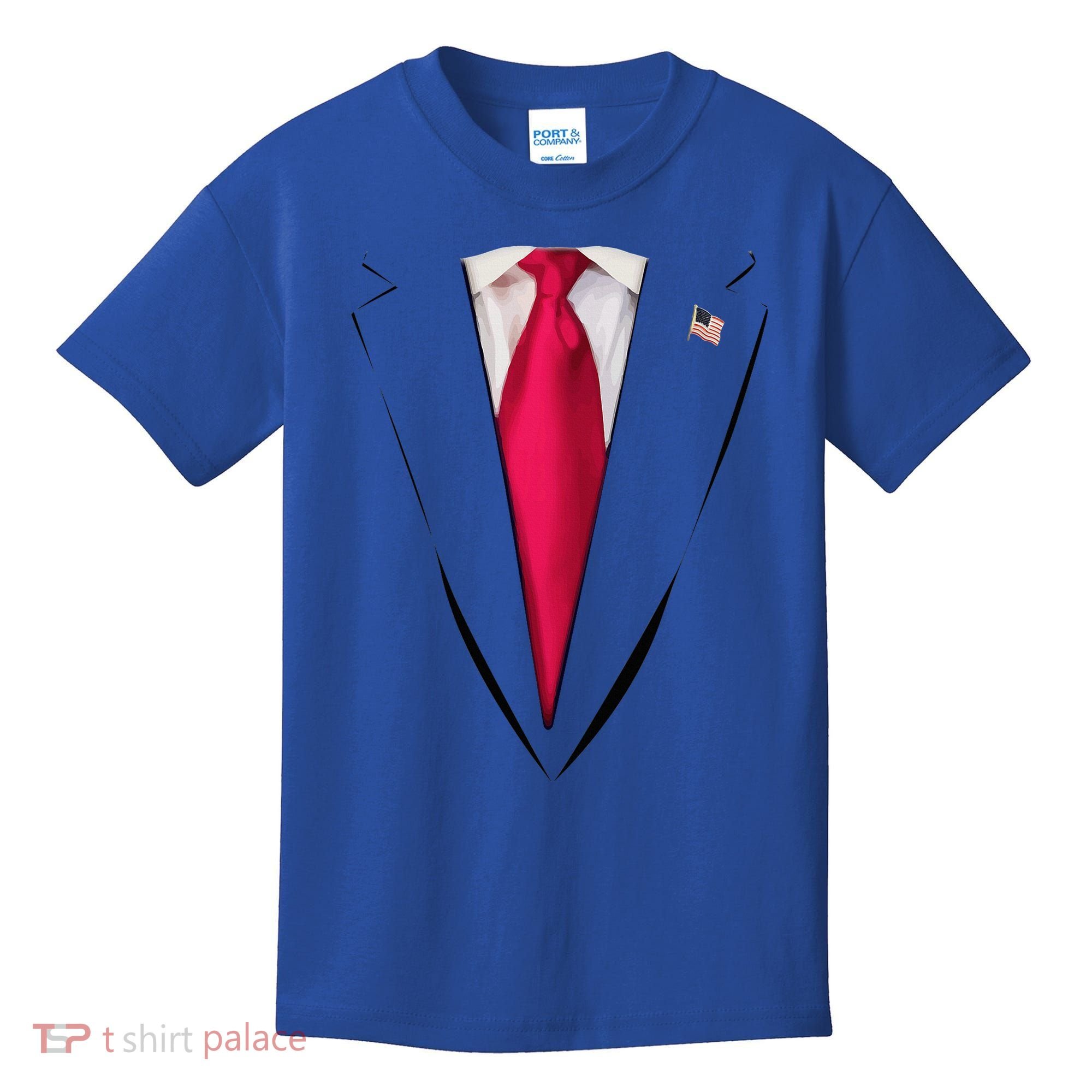 Usa President Trump Suit Easy Halloween Costume Kids T-Shirt
