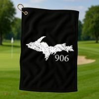 Upper Peninsula UP 906 Yooper Pride Michigan Roots Golf Towel thumb 1