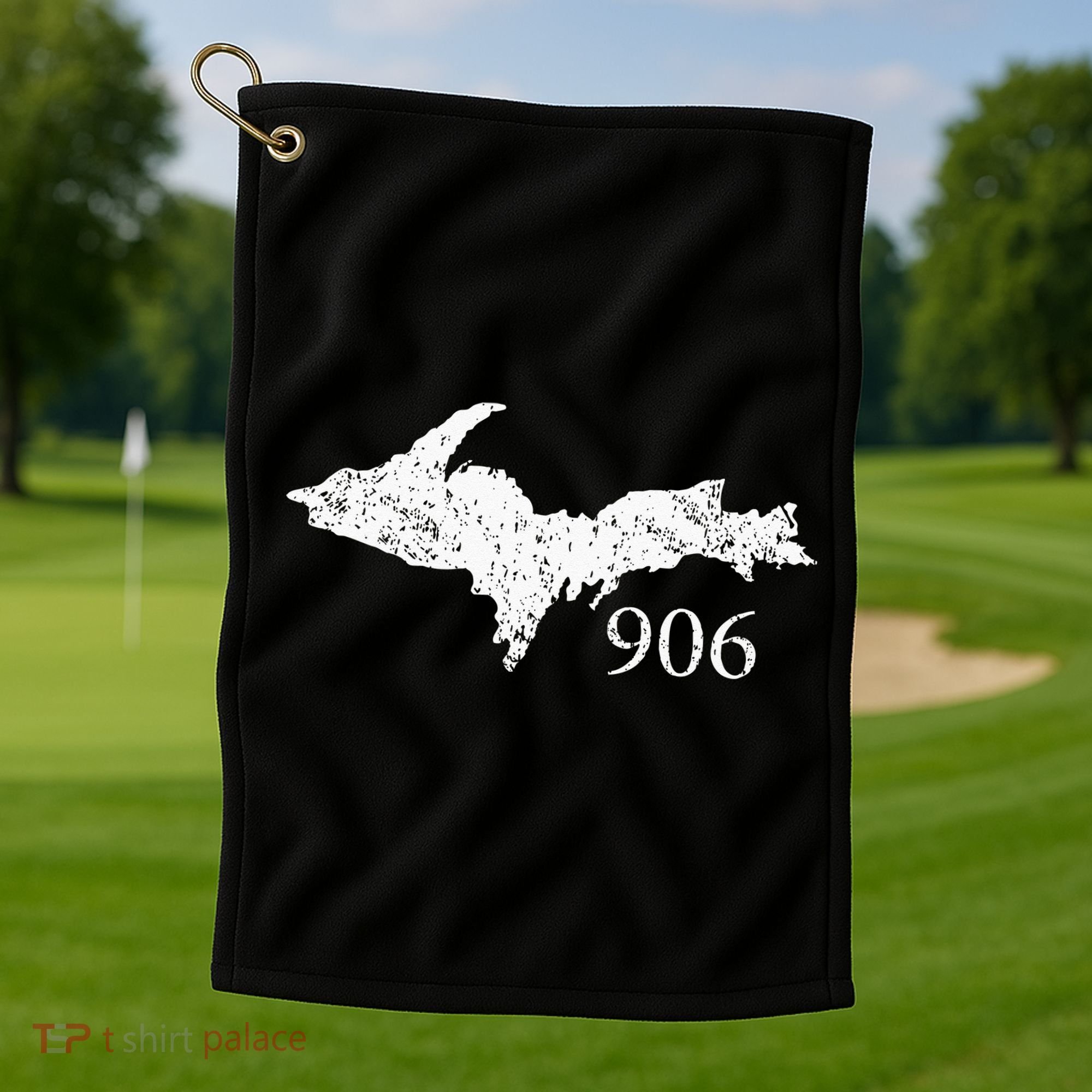 Upper Peninsula UP 906 Yooper Pride Michigan Roots Golf Towel