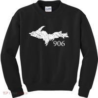 Upper Peninsula UP 906 Yooper Pride Michigan Roots Kids Sweatshirt thumb 0