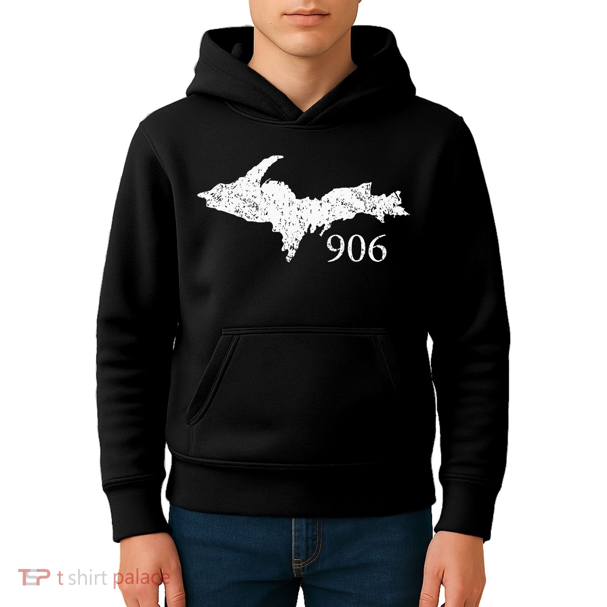 Upper Peninsula UP 906 Yooper Pride Michigan Roots Kids Hoodie
