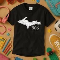 Upper Peninsula UP 906 Yooper Pride Michigan Roots Kids T-Shirt thumb 3