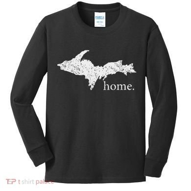 Upper Peninsula Up Home Yooper Pride Michigan Roots Kids Long Sleeve Shirt