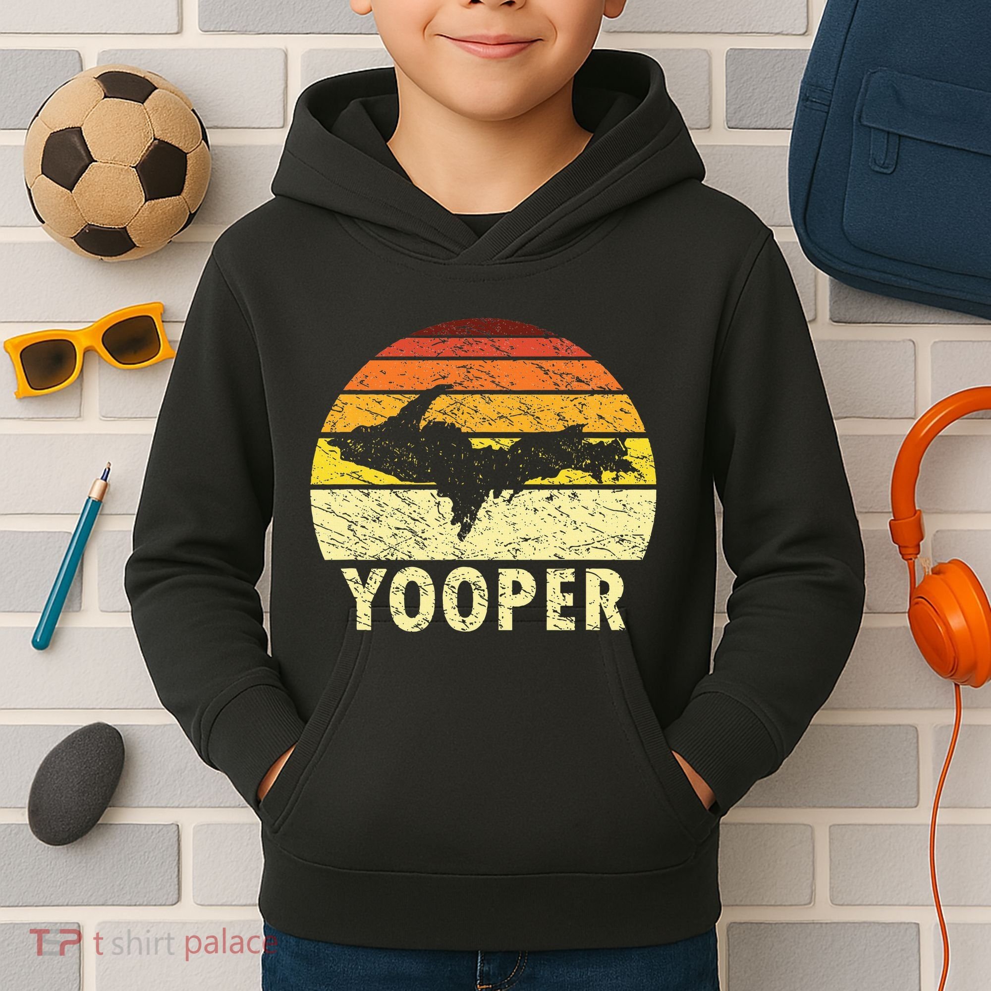 Upper Peninsula Up Yooper Pride Michigan Roots Kids Hoodie