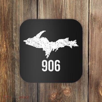 Upper Peninsula Up 906 Yooper Pride Michigan Roots Gift Coaster