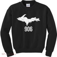 Upper Peninsula Up 906 Yooper Pride Michigan Roots Gift Kids Sweatshirt thumb 0