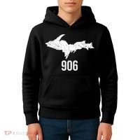 Upper Peninsula Up 906 Yooper Pride Michigan Roots Gift Kids Hoodie thumb 4