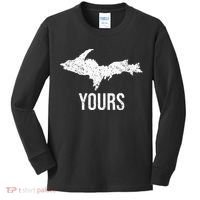 Upper Peninsula UP Yours Yooper Pride Michigan Roots Kids Long Sleeve Shirt thumb 0