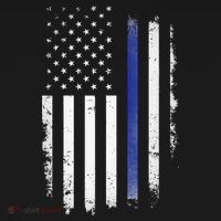US Police USA American Flag Back The Blue Lives Matter Women's Tank Top thumb 5