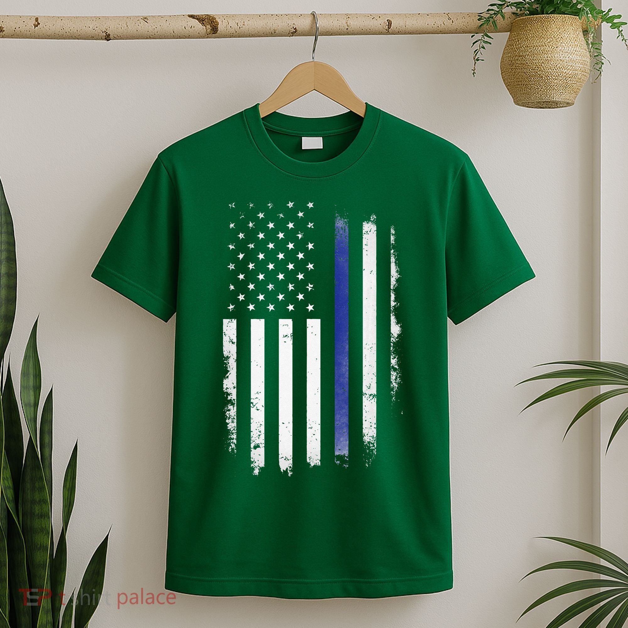 US Police USA American Flag Back The Blue Lives Matter T-Shirt