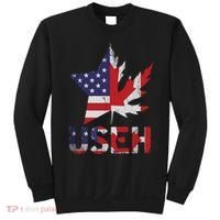 USEH Patriotic USA Star Canadian Maple Leaf Canada Sweatshirt thumb 0