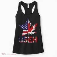 USEH Patriotic USA Star Canadian Maple Leaf Canada Women's Tank Top thumb 0