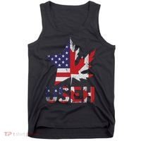 USEH Patriotic USA Star Canadian Maple Leaf Canada Tank Top thumb 0