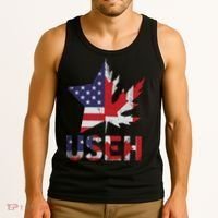 USEH Patriotic USA Star Canadian Maple Leaf Canada Tank Top thumb 3