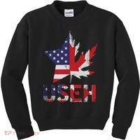 USEH Patriotic USA Star Canadian Maple Leaf Canada Kids Sweatshirt thumb 0