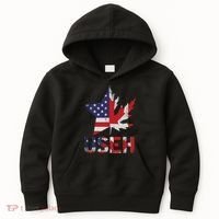 USEH Patriotic USA Star Canadian Maple Leaf Canada Kids Hoodie thumb 0