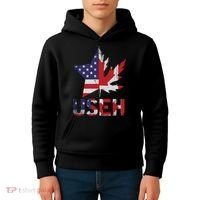 USEH Patriotic USA Star Canadian Maple Leaf Canada Kids Hoodie thumb 4