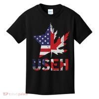 USEH Patriotic USA Star Canadian Maple Leaf Canada Kids T-Shirt thumb 0