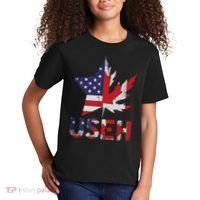 USEH Patriotic USA Star Canadian Maple Leaf Canada Kids T-Shirt thumb 2