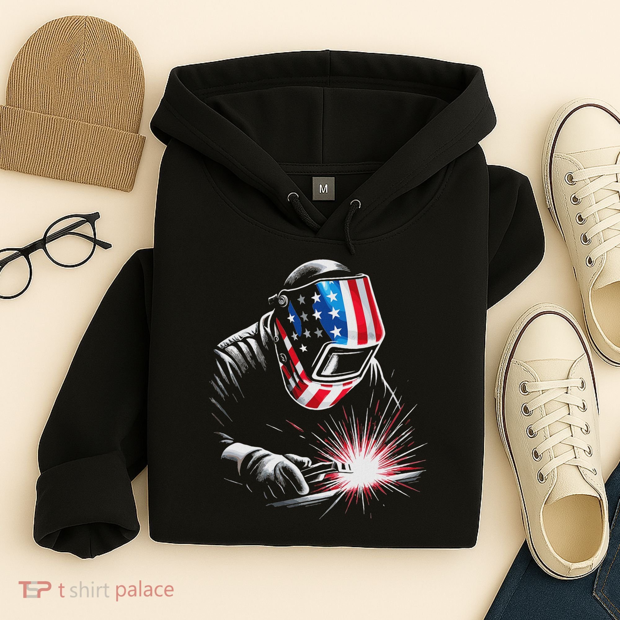 Usa Patriotic Welder Hoodie