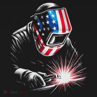 Usa Patriotic Welder Women's Hoodie thumb 2