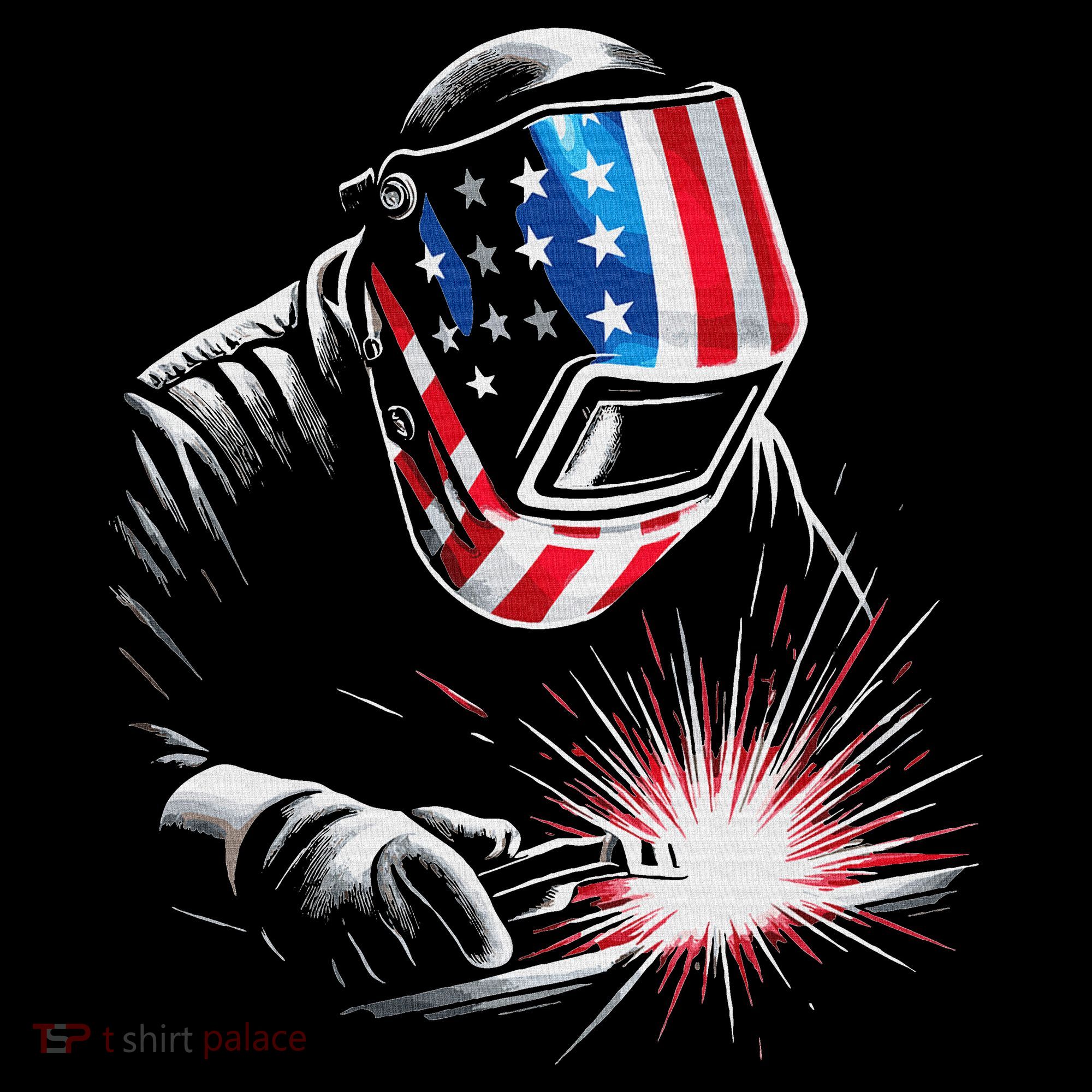 Usa Patriotic Welder Women's Hoodie