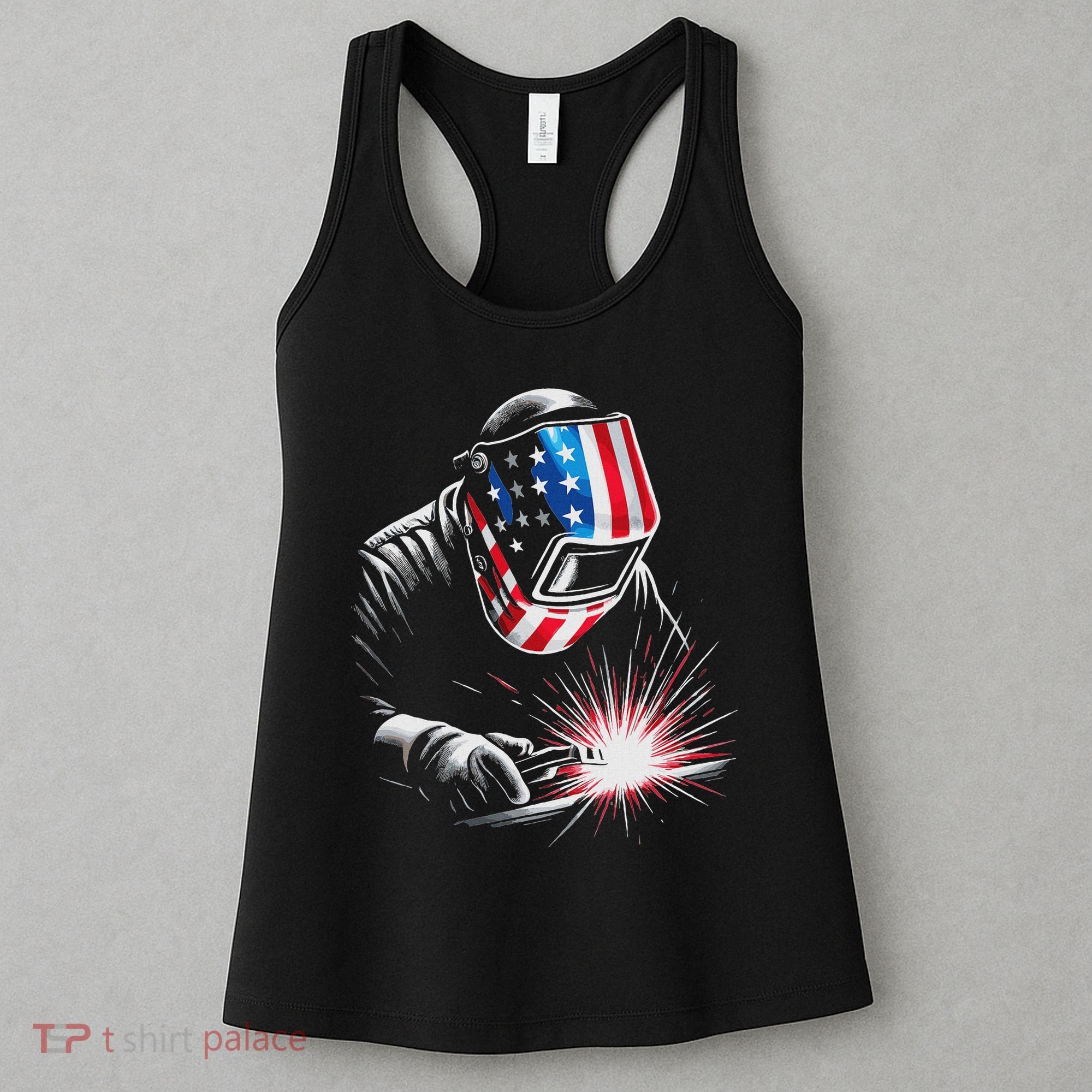 Usa Patriotic Welder Women's Tank Top