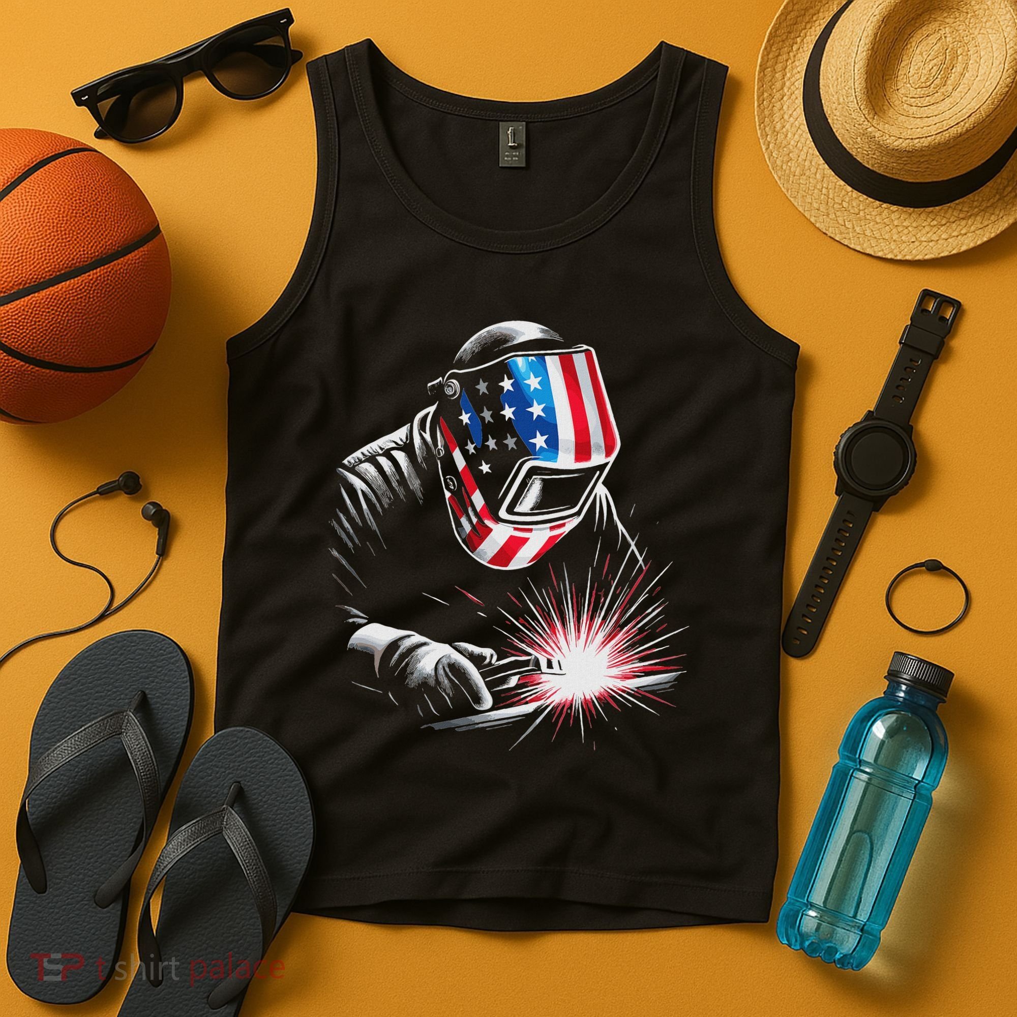 Usa Patriotic Welder Tank Top