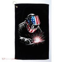 Usa Patriotic Welder Golf Towel thumb 0